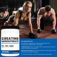 Factory OEM Private Labels 500g Creatine Monohydrate 200 Mesh Pure Bulk Wholesale Creatine Pre Workout Powder
