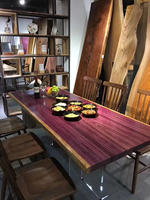 Table à manger en bois massif de luxe moderne personnalisée Bois de cœur de rose Assemblé pour la maison Bureau Villas