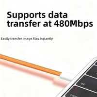Câble de données USB-C vers Type-C 60W 1m en nylon à charge rapide 3A pour iPhone 17/16/15 Pro Max, iPad et Oppo
