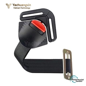Hebilla de Cinturón de Seguridad de Plástico Negro con Botón Rojo de Liberación y Abrazadera Metálica para Arnés de Asiento de Coche - Product Image 3