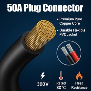 Connecteur Anderson 50A, adaptateur double en Y, connecteur d'alimentation de batterie, câble de charge pour chariot élévateur électrique 1 vers <span class=keywords><strong>2</strong></span> - Product Image 4