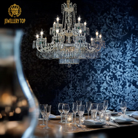 Bijouterie Nordic Home Lustre décoratif en cristal de luxe à double couche suspendu en laiton