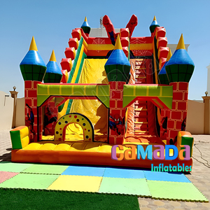 <span class=keywords><strong>Castillos</strong></span> Inflables Gigantes Comerciales de PVC, Castillo Inflable Seco con Tobogán - Product Image 2