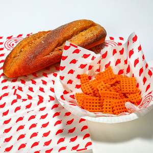 Barquettes alimentaires recyclables, papier d'emballage pour sandwichs résistant à la graisse, papier kraft blanc et noir personnalisé résistant à la graisse pour le pop-corn - Product Image 3