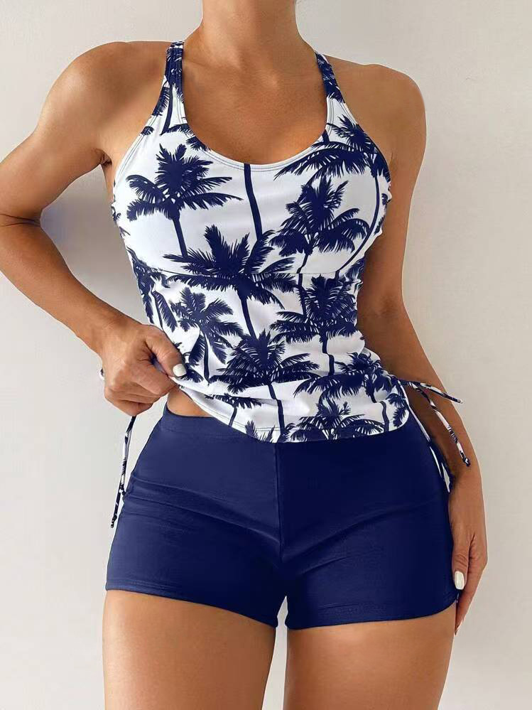 Cocotiers bleus sur blanc
