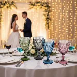 Vente directe usine – Verre à vin rouge moderne de luxe, transparent, couleur originale, épaissi, pour gobelet coloré, long, 240 ml/300 ml - Product Image 6