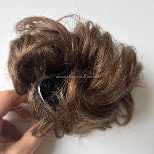 Pince à griffes queue de cheval chignons 100% cheveux humains style chouchous cheveux chignon conception pour femme prix de gros - Product Image 3