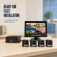 Système de caméra mobile DVR GPS 4G pour camion avec enregistrement 4CH 8CH 12CH, moniteur IPS 7 pouces, vision nocturne, WDR, capteur G et contrôle par application