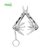 Pince multi-outils de petite poche en acier inoxydable avec porte-clés, Usage quotidien, pour l'extérieur