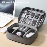 Organisateur de câbles en cuir, pochette de chargeur, étui pour écouteurs, sac de rangement portable, étanche et respirant pour téléphone et équipement numérique, directement de l'usine