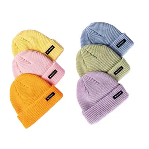 男女通用针织翻边时尚便宜新款字母冬季保暖定制标志高品质针织帽