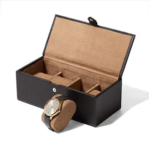 Cá Nhân Pebble Leather Watch Organizer Luxury Watch Box Trường Hợp Trống Hộp Đồng Hồ Lớn