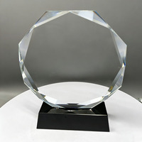 Trophée en cristal K9 de haute qualité, gravé au laser, étanche, imprimé UV, avec base noire, pour la vente en gros
