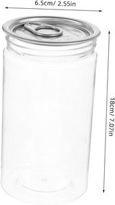 280/380/460/500/650/750ml Screw Top Transparent <b>Plastic</b> BPA Free Food Grade Pet Cans Cake Sugar Candy Cookie Storage Easy Open - Product Image 2