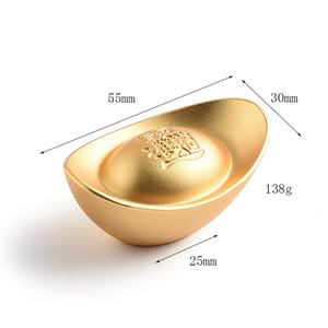 Adornos de Escritorio Estilo Chino con Forma de Lingote de Oro, Prensapapeles Decorativo de Latón con Letras - Product Image 4