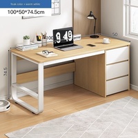 Meubles de bureau modernes entièrement assemblés, bureau en bois, bureaux d'ordinateur, table d'étude avec 3 tiroirs