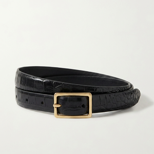 Luxury Croco Grain <b>Leather</b> <b>Belt</b> with Solid Brass Buckle from Divine International India - Product Image 1