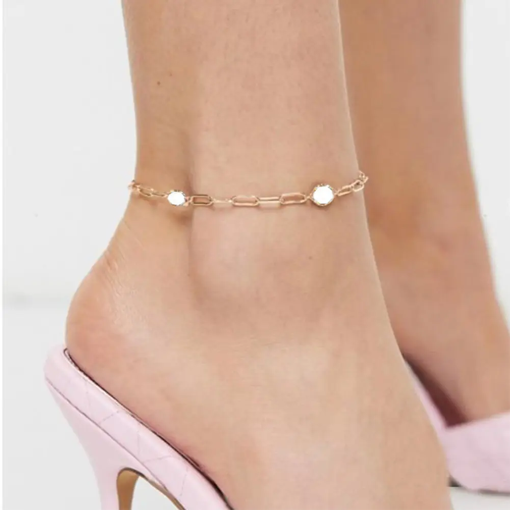 Ewelry-tobillera de 18K para mujer, cadena para tobillo, joyería para pie, tendencia