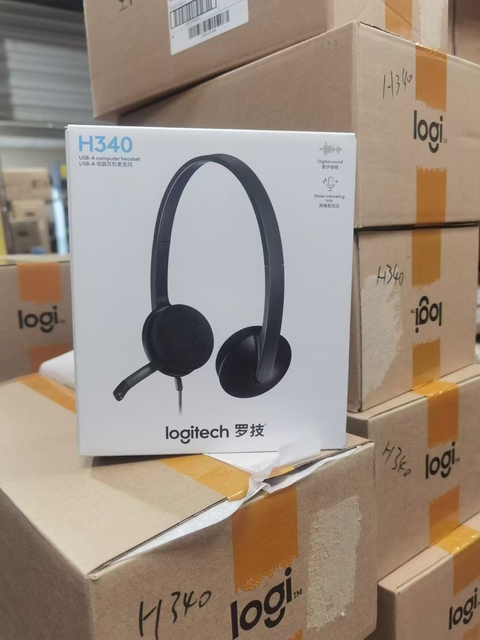 Original for Logitech H340 Wired USB Gaming Headset with Microphone Digital Display Battery Indicator for Computer
