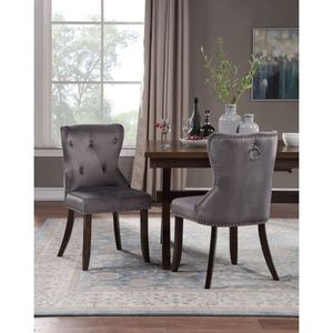 Nordic Luxury Restaurant Home Kitchen Sillas Upholstery Soft Fabric <b>Grey</b> <b>Velvet</b> High Back Dining <b>Chairs</b> - Product Image 6