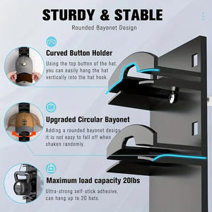 थोक डोर हैट रैक बेसबॉल टोपी डिस्प्ले रैक खुदरा धातु कैप धारक टावर हैट स्टोरेज अलमारियों टोपी - Product Image 3