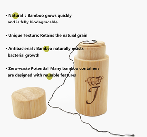 Fil dentaire en soie naturelle biodégradable écologique, emballage en tube de bambou, saveurs variées menthe pêche, pour usage domestique - Product Image 2