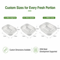 Barquette d'emballage rectangulaire personnalisée en PET transparent écologique pour fruits et légumes, boîte en plastique de qualité alimentaire