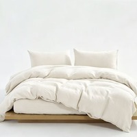 Parure de lit 3 pièces en chanvre 100% format Queen, style moderne, housse de couette confortable et respirante, taies d'oreiller douces pour la peau, pour la maison