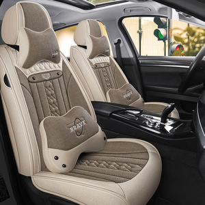 เบาะรองนั่งในรถยนต์ผ้าลินิน2025สบายระบายอากาศได้เต็มที่คลุมด้วยผ้าทุกฤดูกาล - Product Image 2