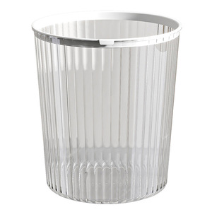 Transparent Trash Can Cylindrical 12L And Above With Pressure Ring For Home Office Bathroom Kitchen Bedroom Living Room - Product Image 5