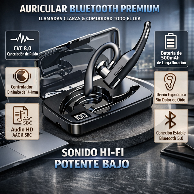 AI Translation Earbuds In-Ear Wireless for BT Headset Private Model Business Hanging Earphone LED Battery Indicator AI Earbuds