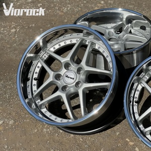 Viorock 鍛造ホイール：シルバー、5スポーク、18～24インチ、5*114.3、5*120、シビック、M4、M5、RS5、RS7、GTR、911 GT3RSに適合 - Product Image 6