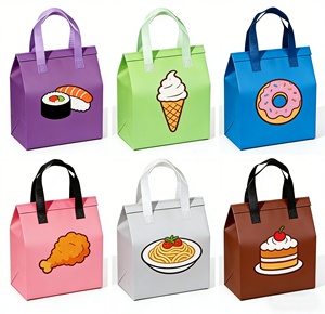 Insulated Takeaway Tote <b>Food</b> Delivery Shopping Insulated Bag Custom Takeaway Non Woven Thermal Bag Customize <b>Color</b> and Pattern - Product Image 1