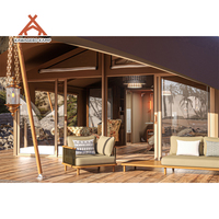 Tente de glamping de luxe Kawagebo Kamp (KK) 40' x 30' pour l'extérieur, avec salle de bain, pour les centres de villégiature et les hôtels