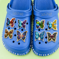 Breloques Papillon en PVC en Gros, Adorables Pins 3D pour Décoration de Sabots, Accessoires DIY Personnalisés pour Sandales, Cadeaux pour Enfants et Femmes