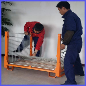 עמיד מלגזה כלוב מזרן מתקפל פלדה יחידת אחסון פלדה מתכת עם מטען & ציוד אחסון - Product Image 6