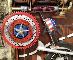 Modèle de moto indienne Harley à vent industriel 1:1 Décoration murale tridimensionnelle en étain 3D <span class=keywords><strong>Peinture</strong></span> métallique durable pour bar - Product Image 5