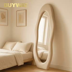<span class=keywords><strong>Miroir</strong></span> mural irrégulier pleine longueur, grand format, sur pied, décoratif, moderne, ondulé, pour le corps entier - Product Image 6