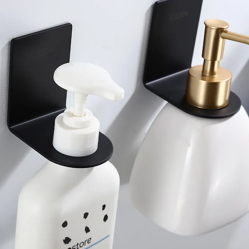 Wandmontage selbstklebender flüssigseifenhalter edelstahl Seifenflasche Regal Duschgel-Dispenserhalter