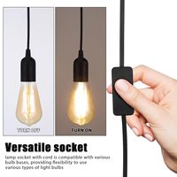 Douille de lampe E26/E27 avec cordon de 9,8 pieds, interrupteur marche/arrêt 303, kit de suspension pour lampe suspendue pour usage domestique, prise américaine, câble noir
