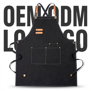 Waterafstotende, ademende, op maat gemaakte logo witte keukenchef BBQ gewassen canvas schort zonder mouwen voor catering en restaurants - Product Image 1