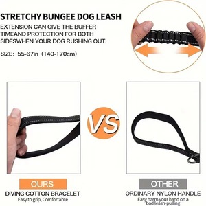 Cuerda de tracción de moda para mascotas reflectante sólida de nailon táctico para perros grandes transfronterizos con cintas, hebilla de rana, correa para perros - Product Image 3