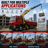 Truk Derek Knuckle Boom HOWO 8x4 21 Ton, Derek Terpasang di Truk Tugas Berat dengan Radius Kerja 14,5m untuk Pekerjaan Konstruksi