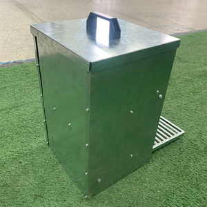 Mangeoire à poules en acier inoxydable avec poignée pratique, mangeoire à poules galvanisée <span class=keywords><strong>pour</strong></span> élevage avicole - Product Image 5