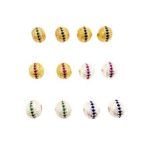Gold Rhinestone Beads 8mm Round Spacer For Jewelry Making <b>Bracelets</b> Necklaces Loose Beads Craft Accessories - Product Image 5