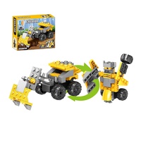 Juguete Educativo STEM Interactivo para Niños, Bloques de Construcción Transformables Shantou, Juguete DIY 2 en 1, Excavadora de Construcción, Ladrillos Robot