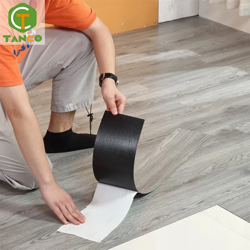 self adhesive wood design flooring covering piso adhesivo pvc sticky tiles pvc lvt vinyl flooring supplier