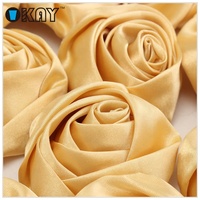 Ruban de fleurs en satin de soie artificielle fait main, 67 couleurs, pour robes de filles et mariages, 2,5 cm/3,5 cm/5 cm, écologique, vente en gros