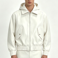 Veste en cuir PU de haute qualité pour homme, style universitaire, avec fermeture éclair, épaisse et surdimensionnée, OEM