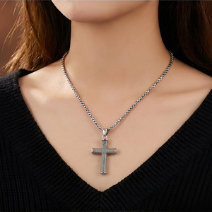 High Quality Christian Mens Punk Religious Pendant Stainless Steel Antique Silver Plated Jesus Cross Fine Necklace Pendant - Product Image 4